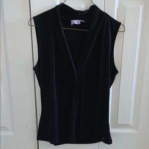 Calvin Klein Black Pleated Blouse - Sleeveless Top - Size Small